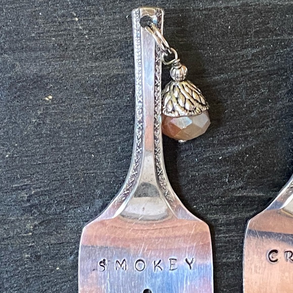 Handcrafted Cheese Forks Puritan Silverplate Set of 4 Sharp Creamy Stinky Smokey - Picture 7 of 9